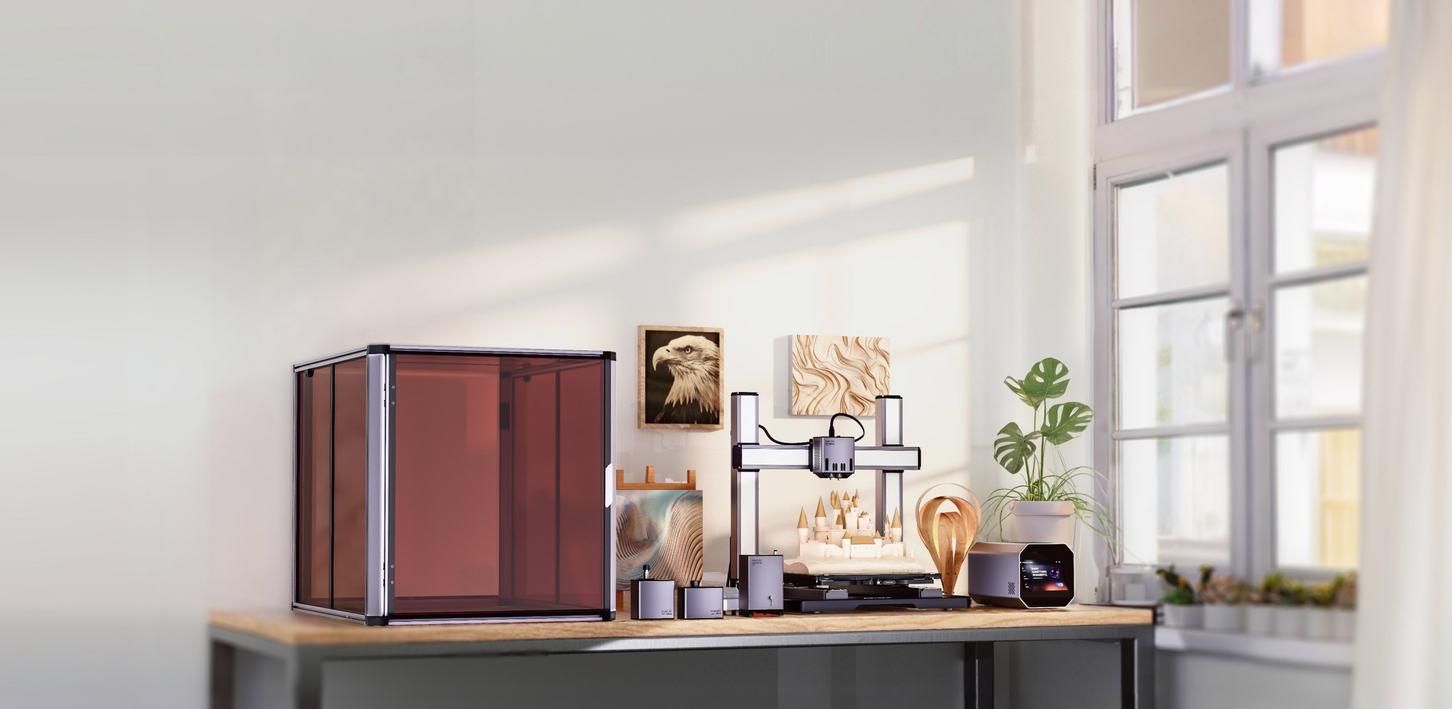 Snapmaker Artisan 3-in-1 3D printer with enclosure and modular toolheads for multi-material creative projects.