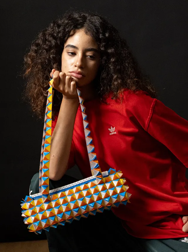 彩色几何手提包